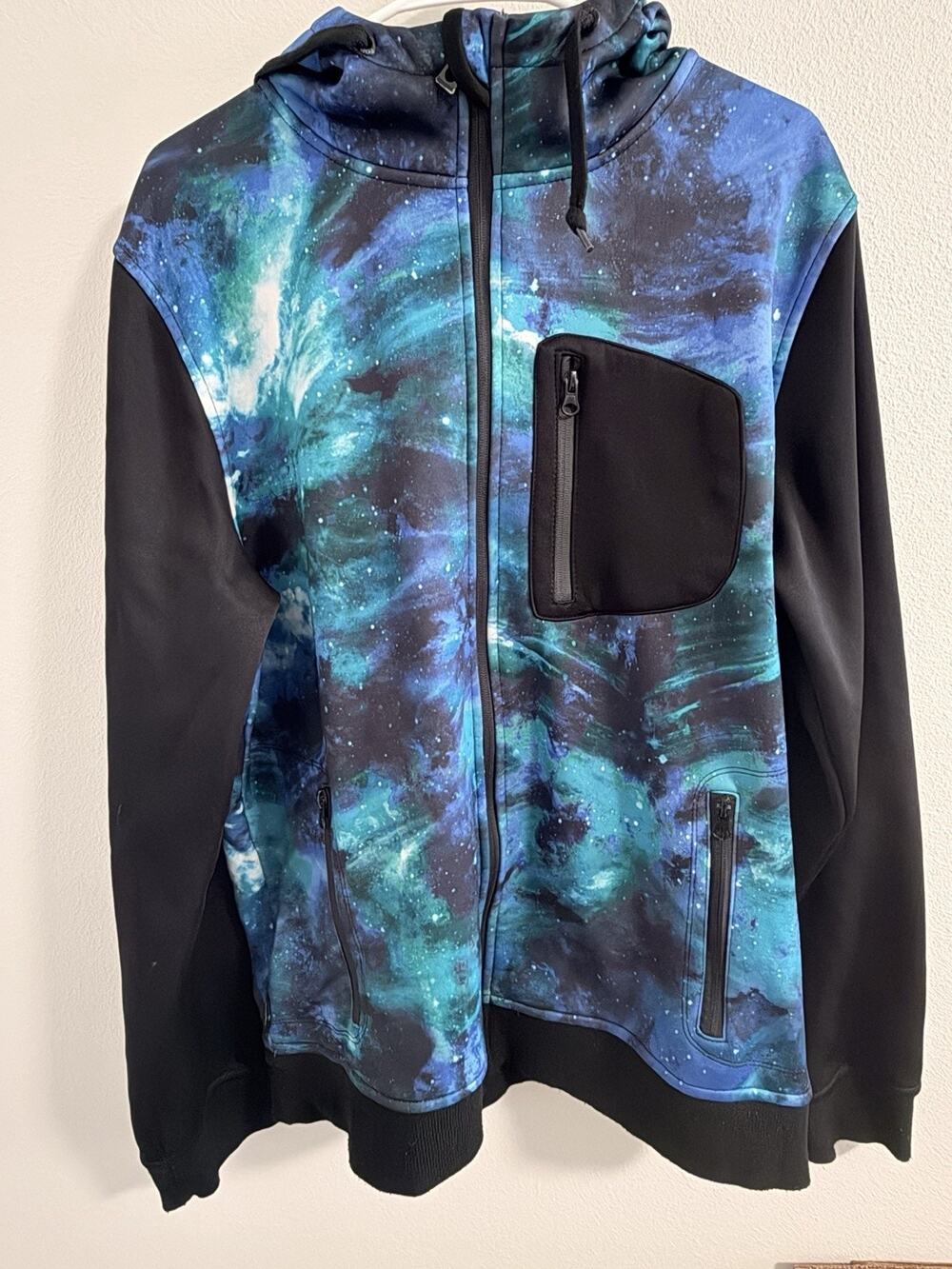 Empyre Surplus Co Galaxy Zip Hoodie Men's L Blue Black Tech Fleece Streetwear